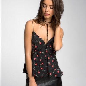 Motel Losa Cami Overlay Top In Flora